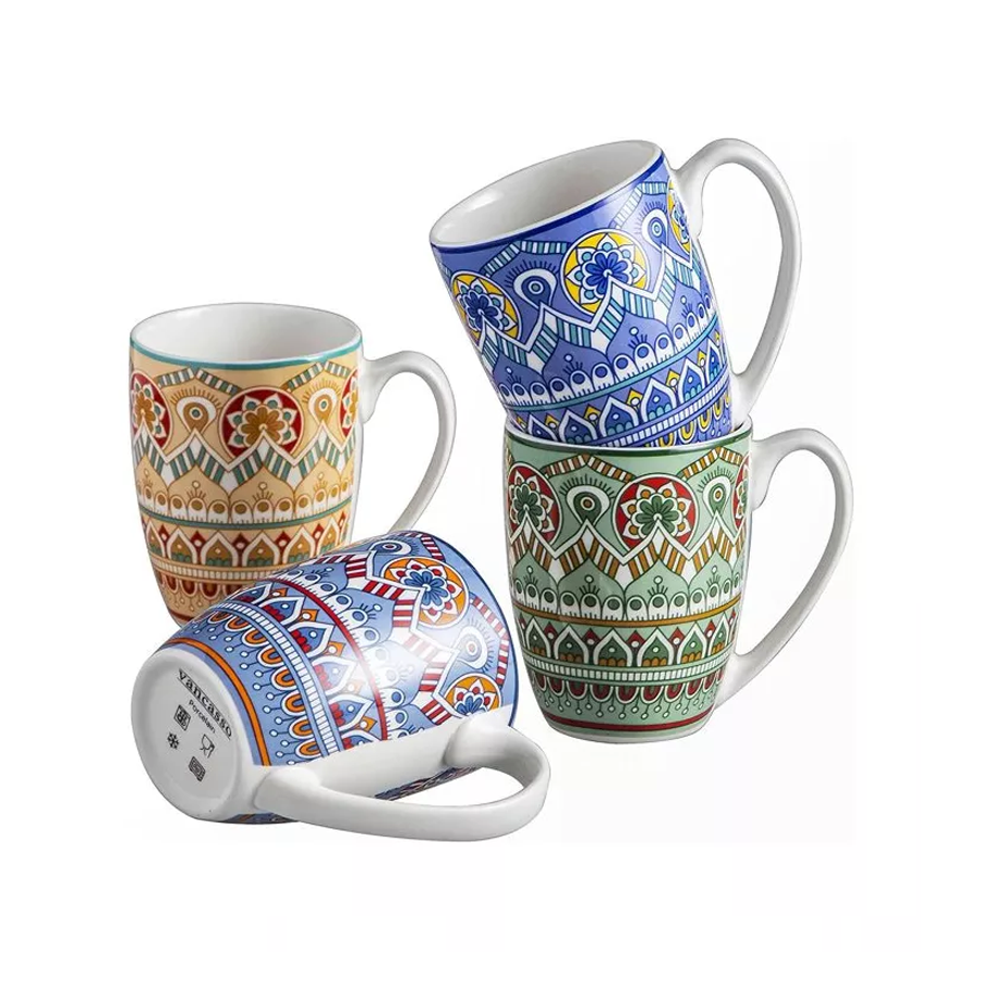 Porcelain Ceramic Coffee Mug Set (4pc)