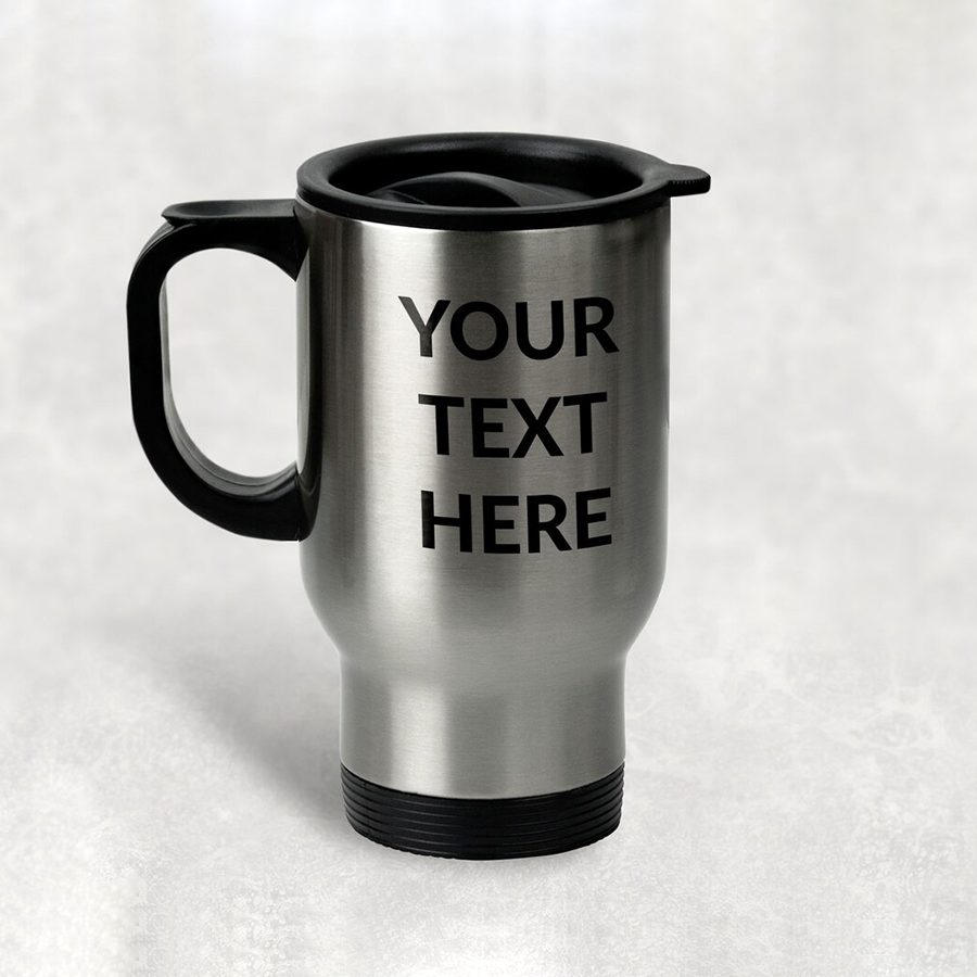 Custom Text Travel Mug