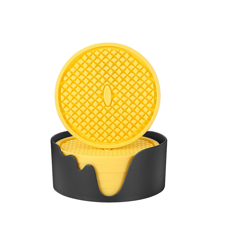 6 Pack Silicone Coasters - Yellow
