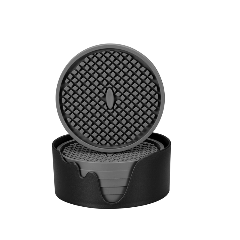 6 Pack Silicone Coasters - Grey