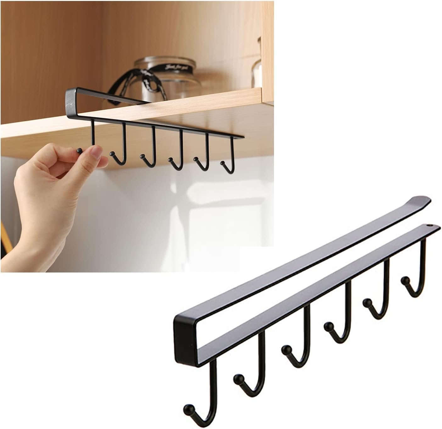 Hanging Hook Rack - Black